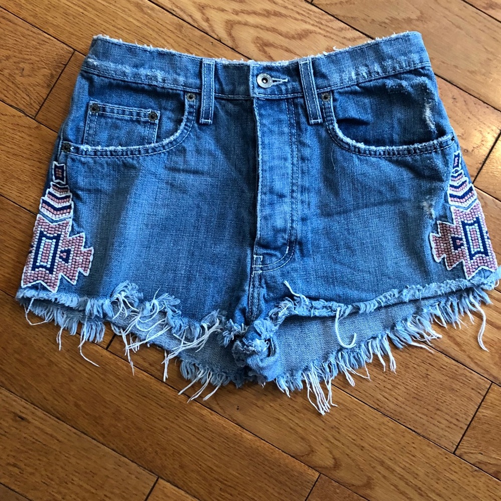 Designer CARMAR High Waisted Denim Shorts 26